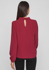 Vila Rashil High Neck with Cut-Out Detail Blouse, Beet Red