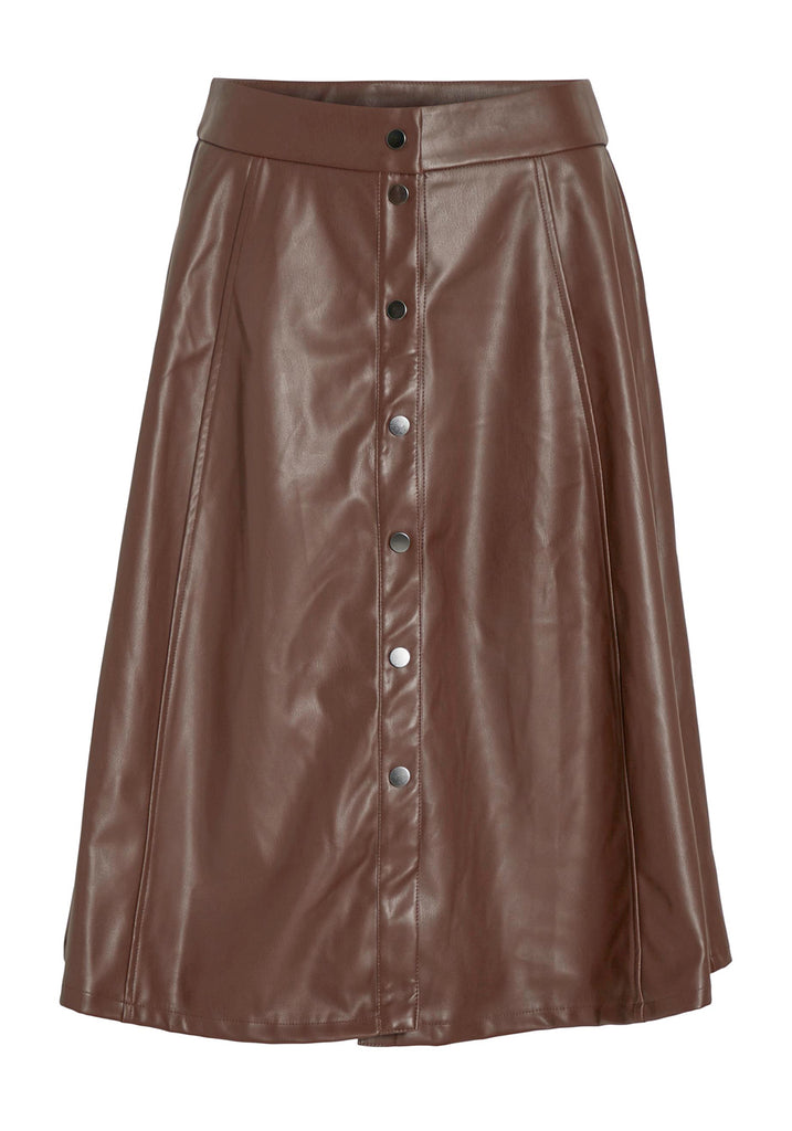 Vila brown faux leather cheap skirt