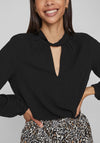 Vila Rashil High Neck with Cut-Out Detail Blouse, Black