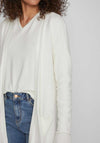 Vila Long Knit Cardigan, White Alyssum