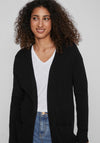 Vila Long Knit Cardigan, Black