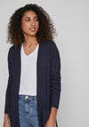 Vila Long Knit Cardigan, Total Eclipse