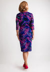 Via Veneto Printed Buckle Wrap Midi Dress, Purple