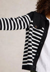 White Stuff Sara Striped Cardigan, Black & White