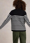 White Stuff Sara Striped Cardigan, Black & White