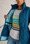 White Stuff Emilia Quilted Coat, Teal