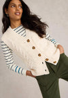 White Stuff Cable Knit Button Up Vest, White