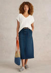 White Stuff Maren Denim Midi Skirt, Blue