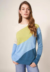 White Stuff Olive Colour Block Sweater, Blue Multi