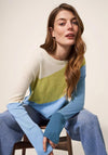 White Stuff Olive Colour Block Sweater, Blue Multi