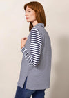 White Stuff Fran Striped Collar Top, Navy & White