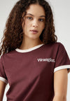 Wrangler Ringer Tee T-Shirt, Dahlia