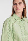 Y.A.S Kenora Embroidered Cotton Shirt, Quiet Green