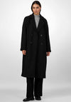 Y.A.S Margot Long Double-Breasted Coat, Black