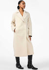 Y.A.S Margot Long Double-Breasted Coat, Cream