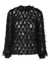 Y.A.S Dio Geometric Fringe Blouse, Black