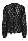 Y.A.S Dio Geometric Fringe Blouse, Black