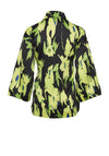 Y.A.S Loliso Wrap Blouse, Black & Lime