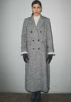 Y.A.S Petro Herringbone Long Coat, Grey Multi