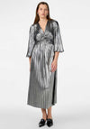 Y.A.S Regina Metallic Plisse Midi Dress, Silver