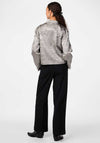 Y.A.S Sabina Crinkle Metallic Bomber Jacket, Storm Grey