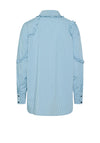 Y.A.S Yera Stripe & Ruffle Shirt, Clear Sky