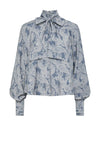 Y.A.S Limos Paisley Print Bow Blouse, Grisaille