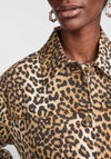 Y.A.S Leonora Leopard Print Denim Jacket, Nomad