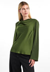 Y.A.S Selmi Cowl Neck Blouse, Rifle Green