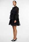 Y.A.S Eloise Bow Tie Neckline Tiered Mini Dress, Black