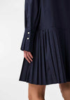 Y.A.S Royanna Pleated Mini Shirt Dress, Navy Blazer