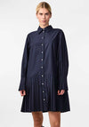 Y.A.S Royanna Pleated Mini Shirt Dress, Navy Blazer