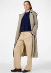 Y.A.S Sima Check Pattern Long Trench Coat, Neutral