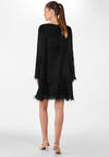 Y.A.S. Dia Boatneck Fringed Shift Dress, Black