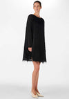 Y.A.S. Dia Boatneck Fringed Shift Dress, Black