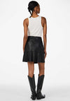 Y.A.S Colly Leather A-Line Skirt, Black