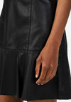 Y.A.S Colly Leather A-Line Skirt, Black