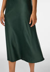 Y.A.S Pella Satin Midi Skirt, Green