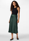 Y.A.S Pella Satin Midi Skirt, Green