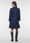 Y.A.S Janna Crochet Trim Mini Shirt Dress, Dark Blue