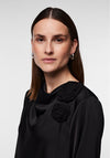 Y.A.S Elmiro Corsage Detail Satin Blouse, Black