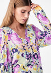 Y.A.S Alira V-Neck Floral Blouse, Quiet Green