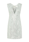 Y.A.S Olga Sequin Bow Back Mini Dress, Star White