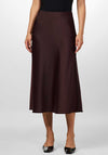 Y.A.S Pella High Waist Satin Midi Skirt, Wine