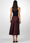 Y.A.S Pella High Waist Satin Midi Skirt, Wine