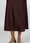 Y.A.S Pella High Waist Satin Midi Skirt, Wine