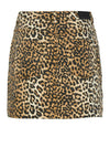 Y.A.S Leonora Leopard Print Denim Mini Skirt, Nomad