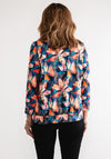 Leon Collection Abstract Cowl Neck Top, Orange Multi