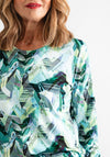 Leon Collection Abstract Print Top, Green