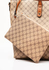 Zen Collection Honeycomb Print Tote Bag, Taupe